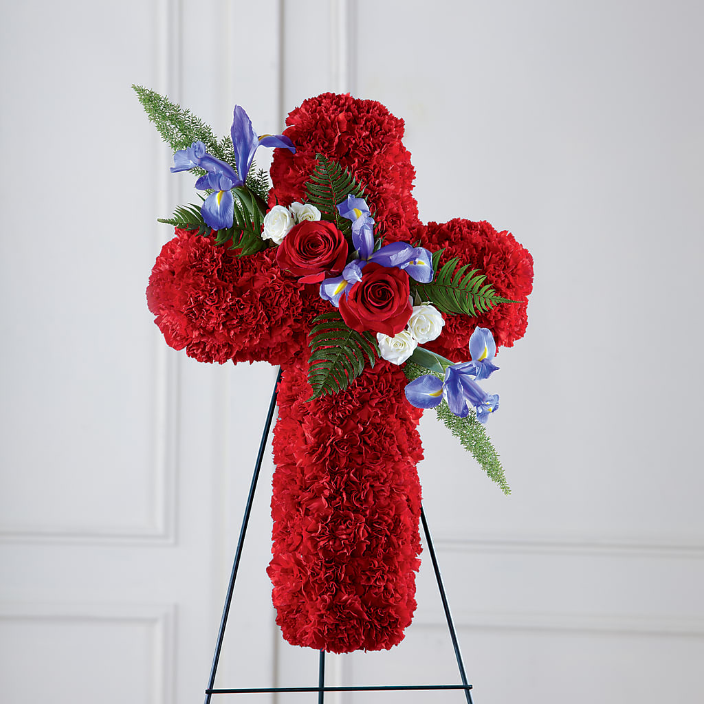 Faithful Hero Floral Cross – Flower Cafe, Hartford WI