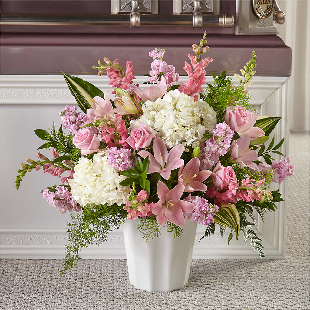 Simply Serene Floor Basket – Flower Cafe, Hartford WI