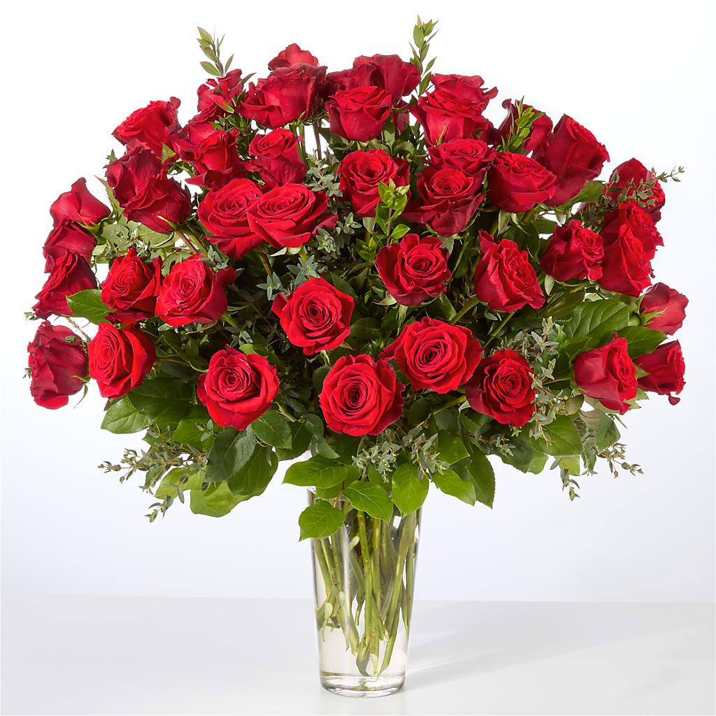 Forever Yours Fifty Stem Red Rose Bouquet – Flower Cafe, Hartford WI