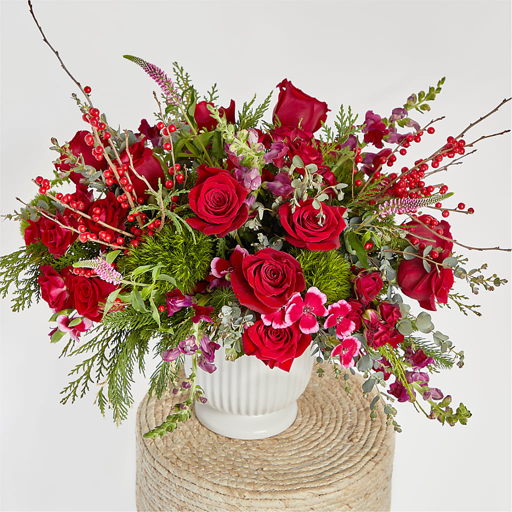 Big Red Bow Bouquet –  Flower Cafe, Hartford WI