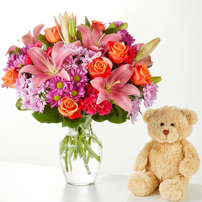 One and Only Bouquet and Bear Bundle –  Flower Cafe, Hartford WI