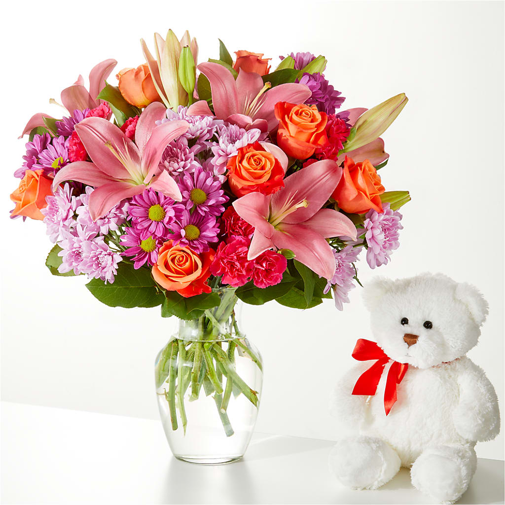 One and Only Bouquet and Bear Bundle –  Flower Cafe, Hartford WI
