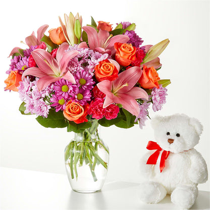 One and Only Bouquet and Bear Bundle –  Flower Cafe, Hartford WI