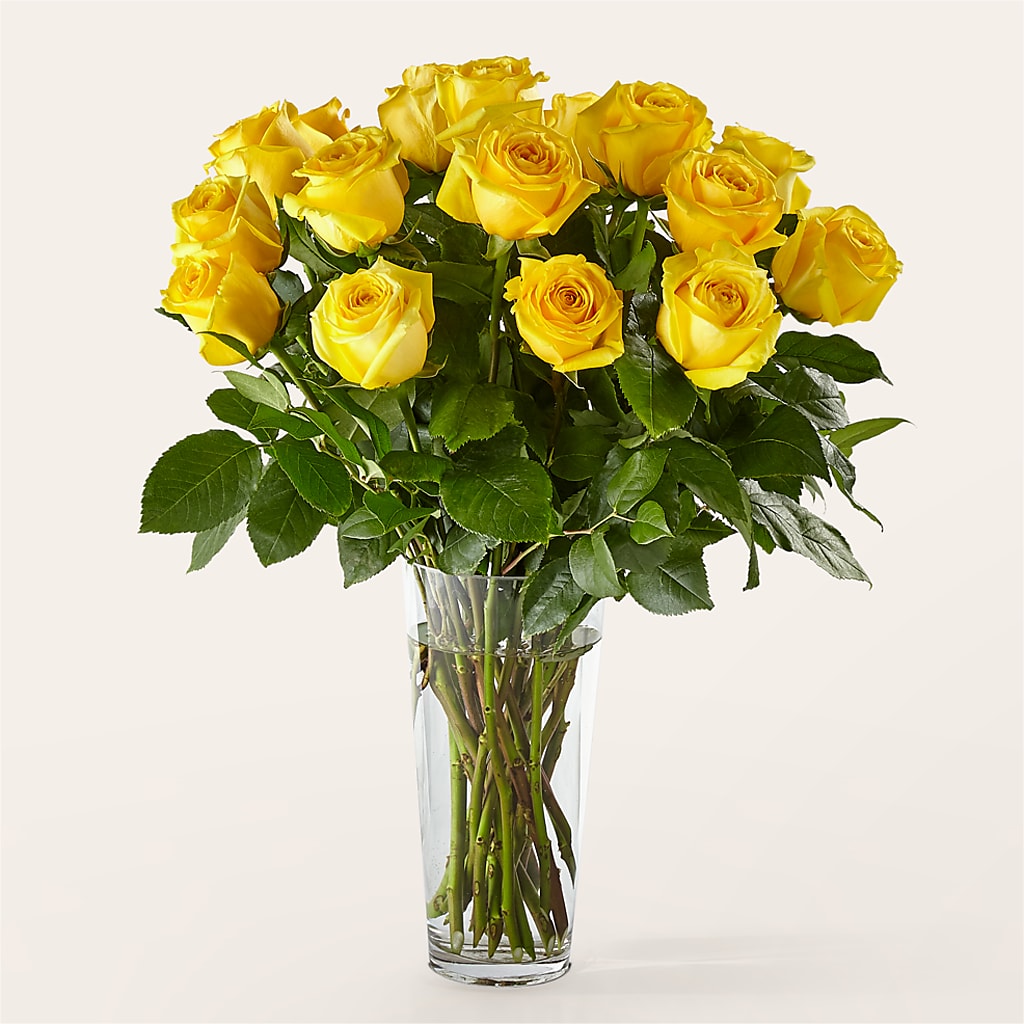 Long Stem Yellow Rose Bouquet –  Flower Cafe, Hartford WI