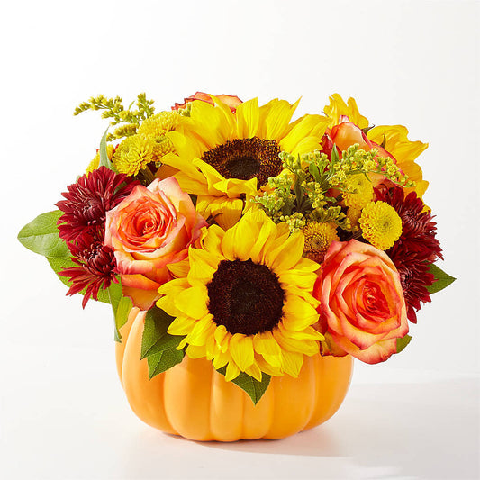 Golden Gourd Pumpkin Bouquet –  Flower Cafe, Hartford WI