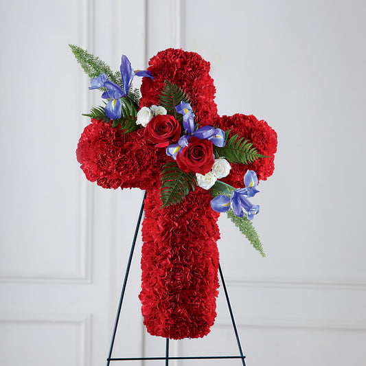 Faithful Hero Floral Cross –  Flower Cafe, Hartford WI