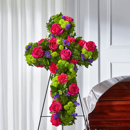 Tribute Rose Floral Cross –  Flower Cafe, Hartford WI