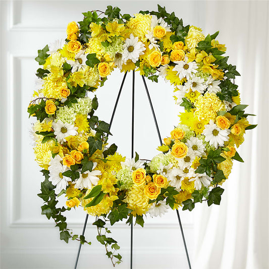 Golden Remembrance Wreath –  Flower Cafe, Hartford WI