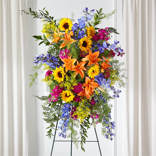 Sunlit Memories Standing Spray (Standard) –  Flower Cafe, Hartford WI