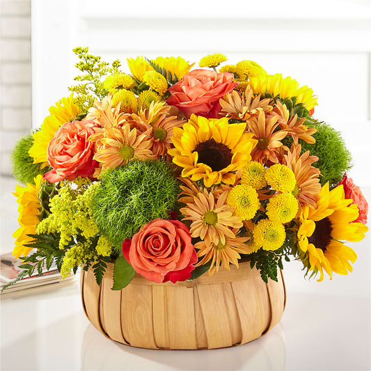 Harvest Sunflower Basket –  Flower Cafe, Hartford WI