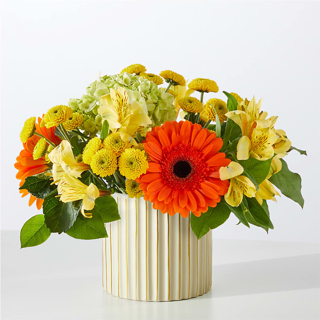 Autumn Sunshine Bouquet with Ivory Vase –  Flower Cafe, Hartford WI