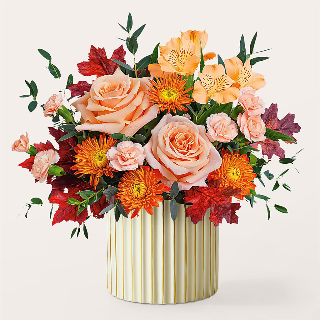 Spiced Latte Bouquet with Ivory Vase –  Flower Cafe, Hartford WI
