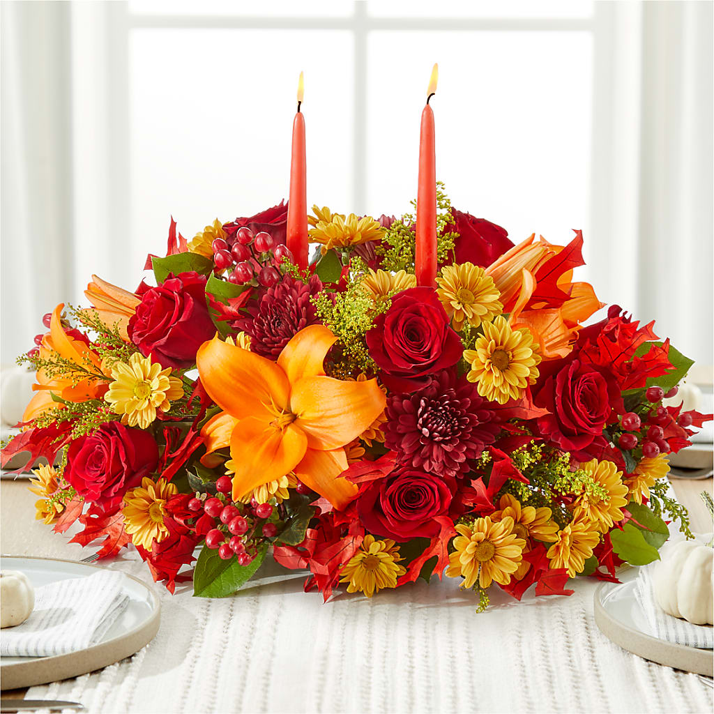 Autumn's Embrace Centerpiece –  Flower Cafe, Hartford WI